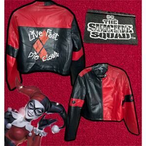 Harley Quinn “Live Fast Die Clown” Jacket – Red/Black Size L – DC Suicide Squad